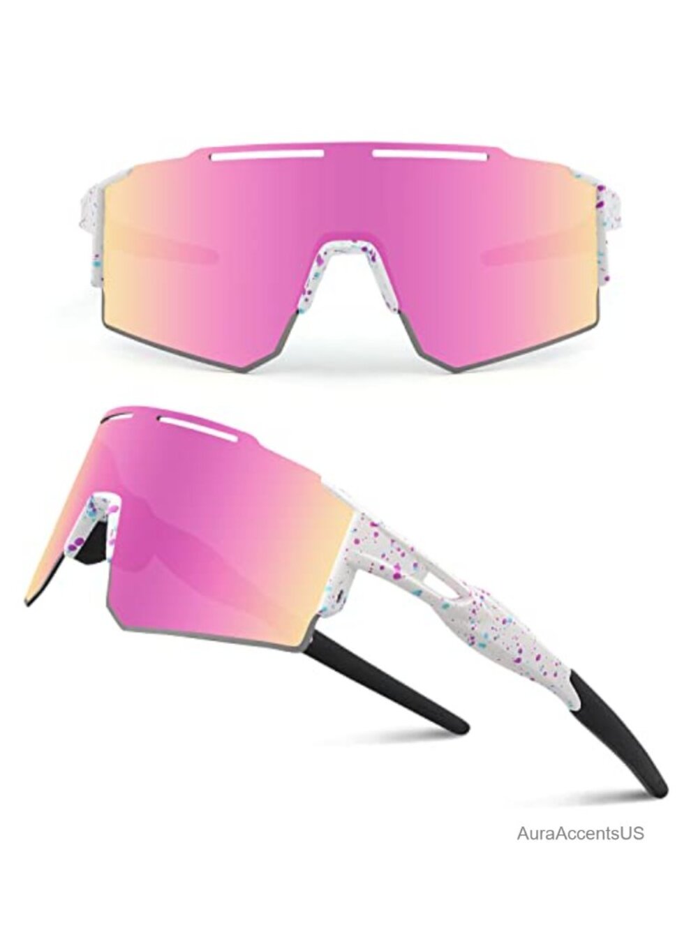 Sport Sunglasses UV400 PC Lens Rimless Wrap Around Unisex Running Cycling